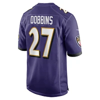 Nike J.K. pour hommes Dobbins – maillot violet de l'équipe jeu des Ravens Baltimore