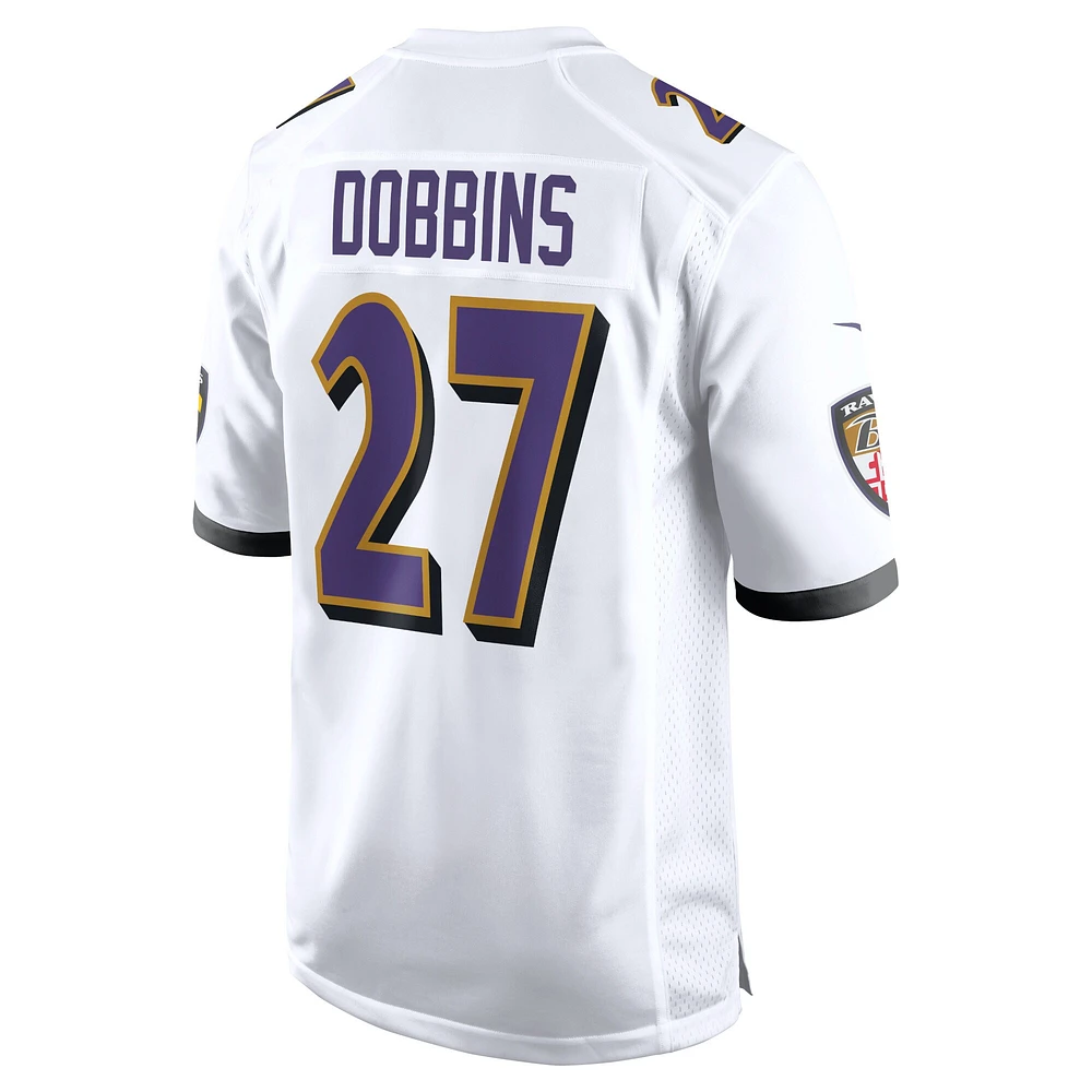 Nike J.K. pour hommes Maillot de match Dobbins blanc Baltimore Ravens