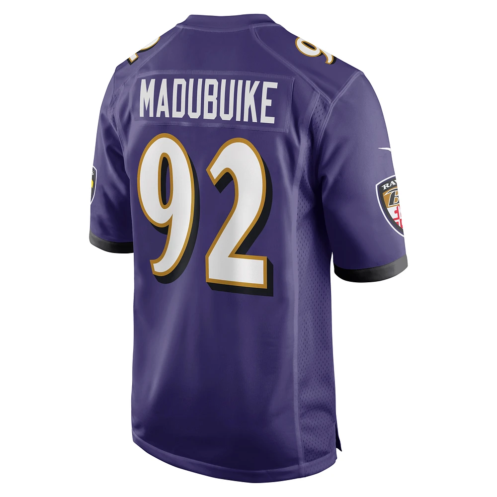 Men's Nike Justin Madubuike Purple Baltimore Ravens Game Player Jersey