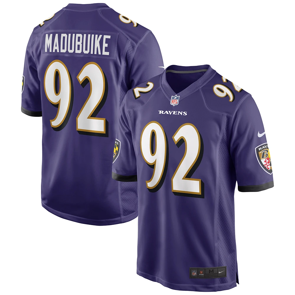 Maillot de joueur match Nike Justin Madubuike violet Baltimore Ravens pour hommes