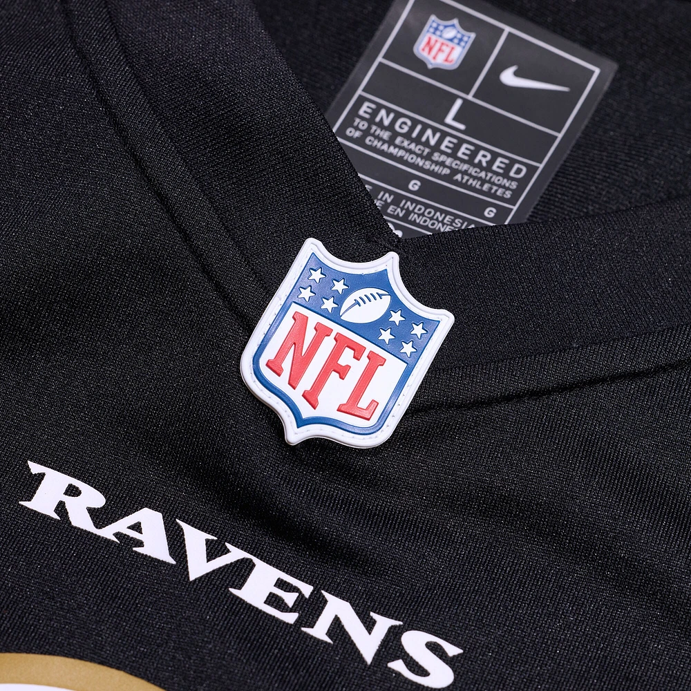 Maillot de match joueur Nike Justin Tucker noir Baltimore Ravens pour hommes