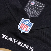 Maillot de match joueur Nike Justin Tucker noir Baltimore Ravens pour hommes