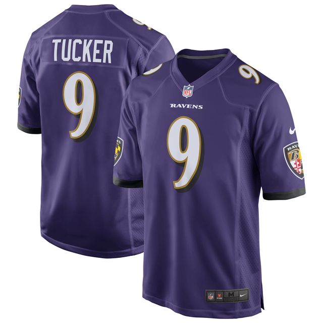 Maillot de match Nike Justin Tucker violet Baltimore Ravens pour hommes