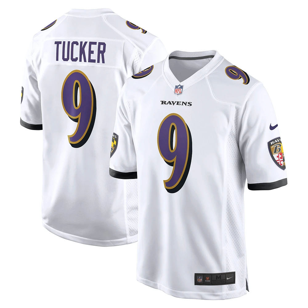 Maillot de match Nike Justin Tucker blanc Baltimore Ravens pour homme