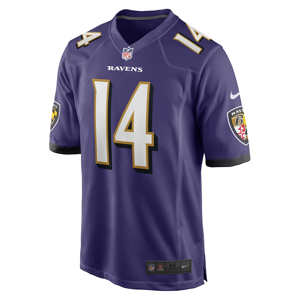 Maillot de match joueur Nike Kyle Hamilton violet Baltimore Ravens pour hommes