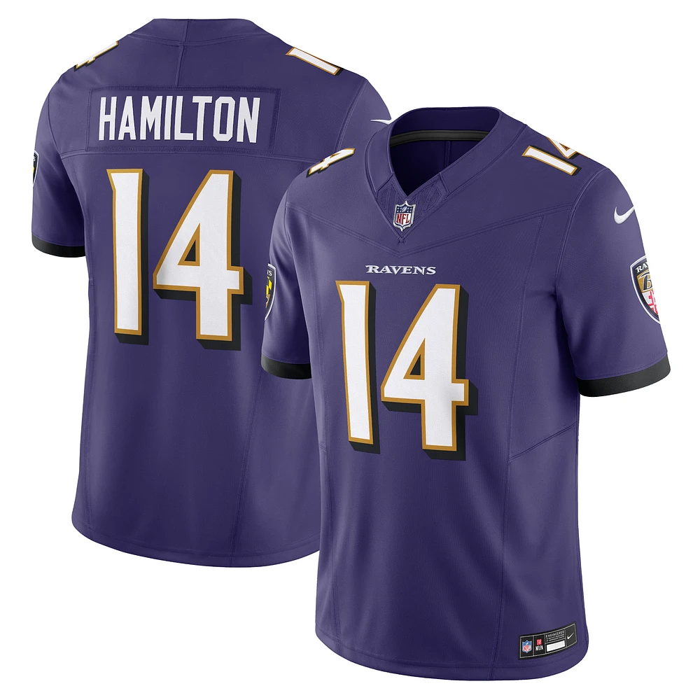 Nike Kyle Hamilton Violet Baltimore Ravens Vapor F.U.S.E. Maillot limité