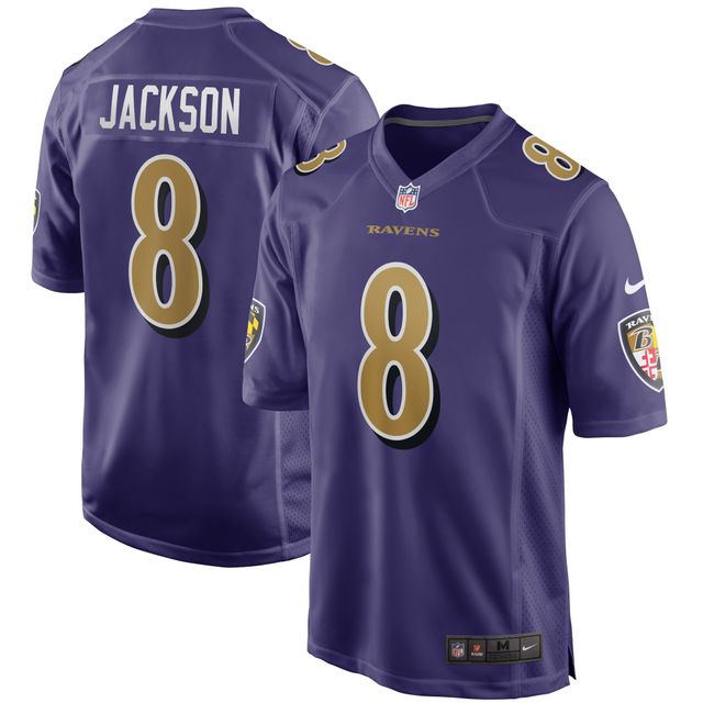 Maillot de match alternatif Nike Lamar Jackson violet Baltimore Ravens pour hommes