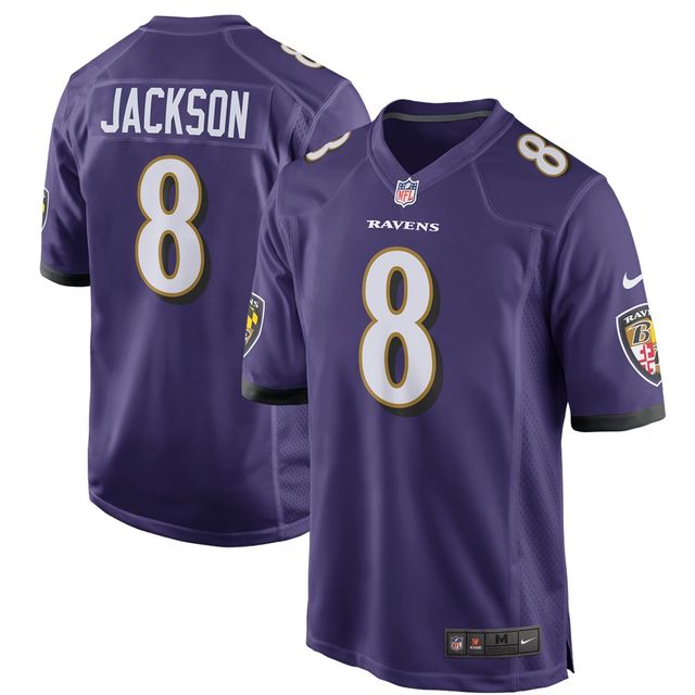 Maillot de joueur jeu Nike Lamar Jackson violet Baltimore Ravens pour hommes