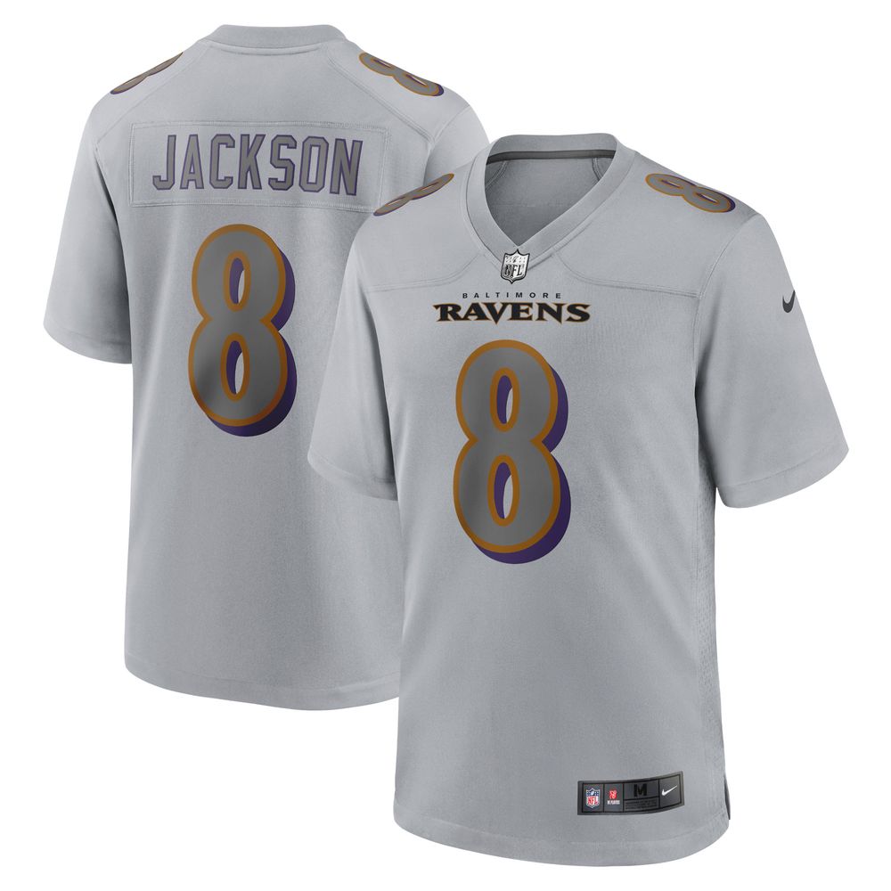 Men's Nike Lamar Jackson Silver Baltimore Ravens Atmosphere Fashion Game - Jersey