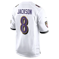 Maillot de match Nike Lamar Jackson pour hommes, blanc, Baltimore Ravens