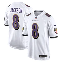 Maillot de match Nike Lamar Jackson pour hommes, blanc, Baltimore Ravens