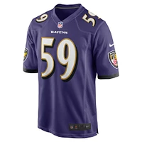 Men's Nike Malik Hamm  Purple Baltimore Ravens Team Game Jersey