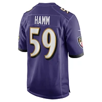 Men's Nike Malik Hamm  Purple Baltimore Ravens Team Game Jersey