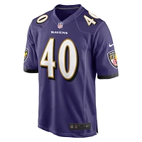 Men's Nike Malik Harrison Purple Baltimore Ravens Game Jersey