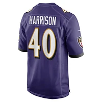 Men's Nike Malik Harrison Purple Baltimore Ravens Game Jersey