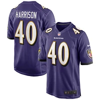 Men's Nike Malik Harrison Purple Baltimore Ravens Game Jersey