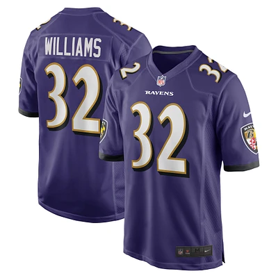 Maillot de match Nike Marcus Williams violet Baltimore Ravens pour hommes