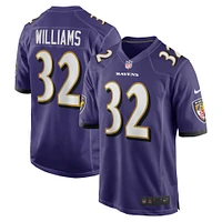 Maillot de match joueur Nike Marcus Williams violet Baltimore Ravens pour hommes