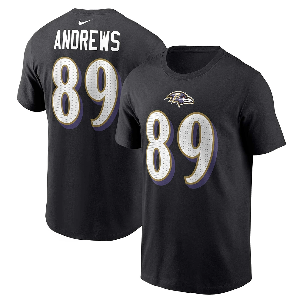 T-shirt avec nom et numéro du joueur Baltimore Ravens Nike Mark Andrews pour homme, noir