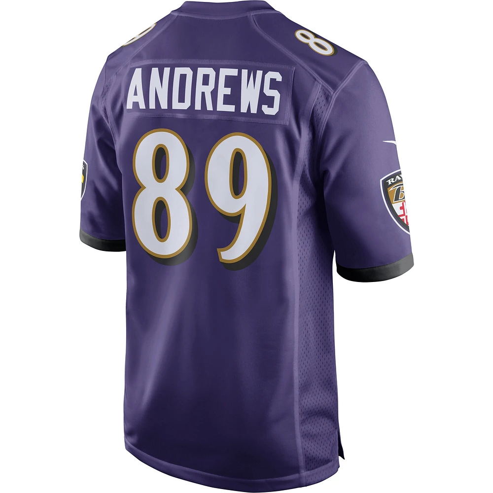 Maillot de match Nike Mark Andrews violet des Ravens Baltimore pour hommes