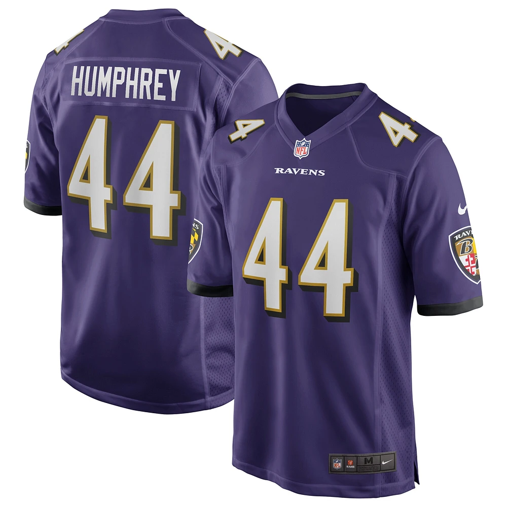 Maillot de match Nike Marlon Humphrey violet Baltimore Ravens pour hommes