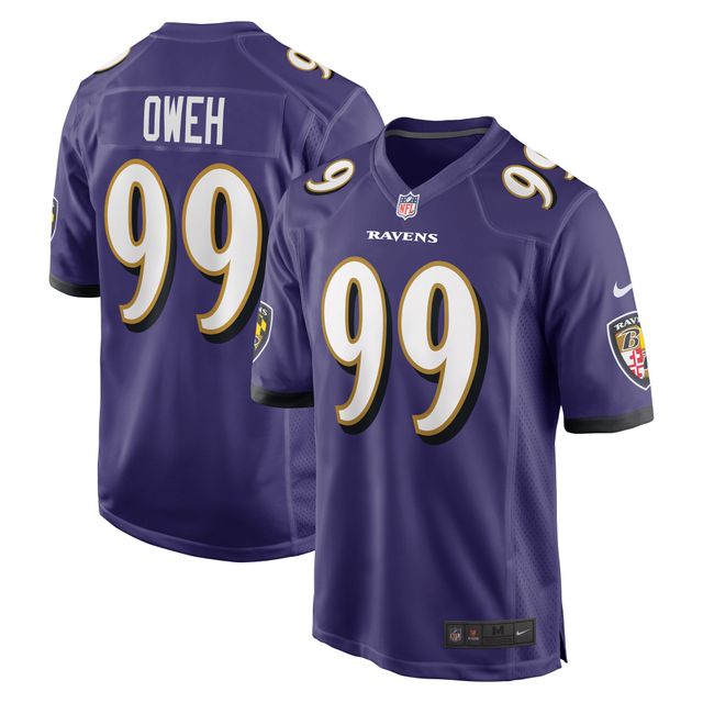 Maillot de match Nike Odafe Oweh violet Baltimore Ravens pour homme