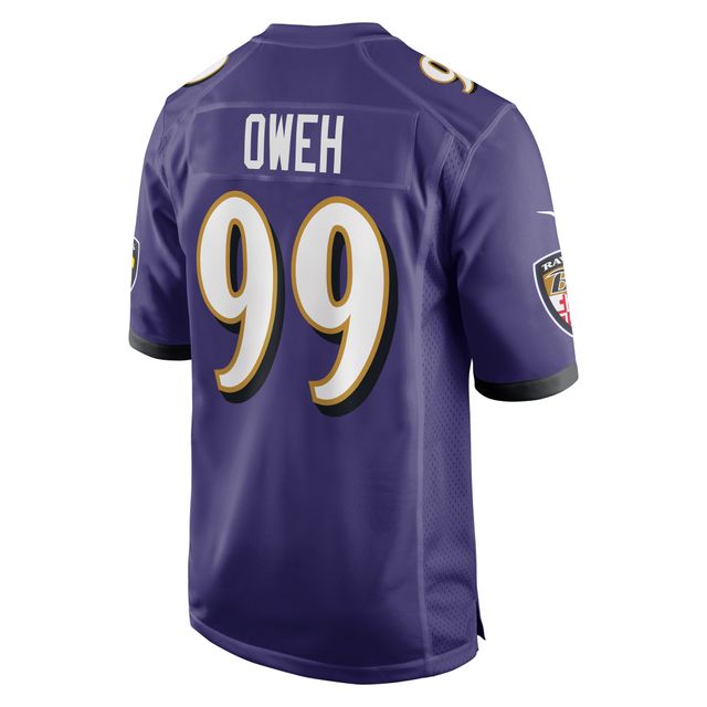 Maillot de match Nike Odafe Oweh violet Baltimore Ravens pour homme