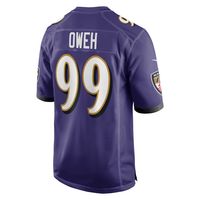 Men's Nike Odafe Oweh Purple Baltimore Ravens Game Jersey