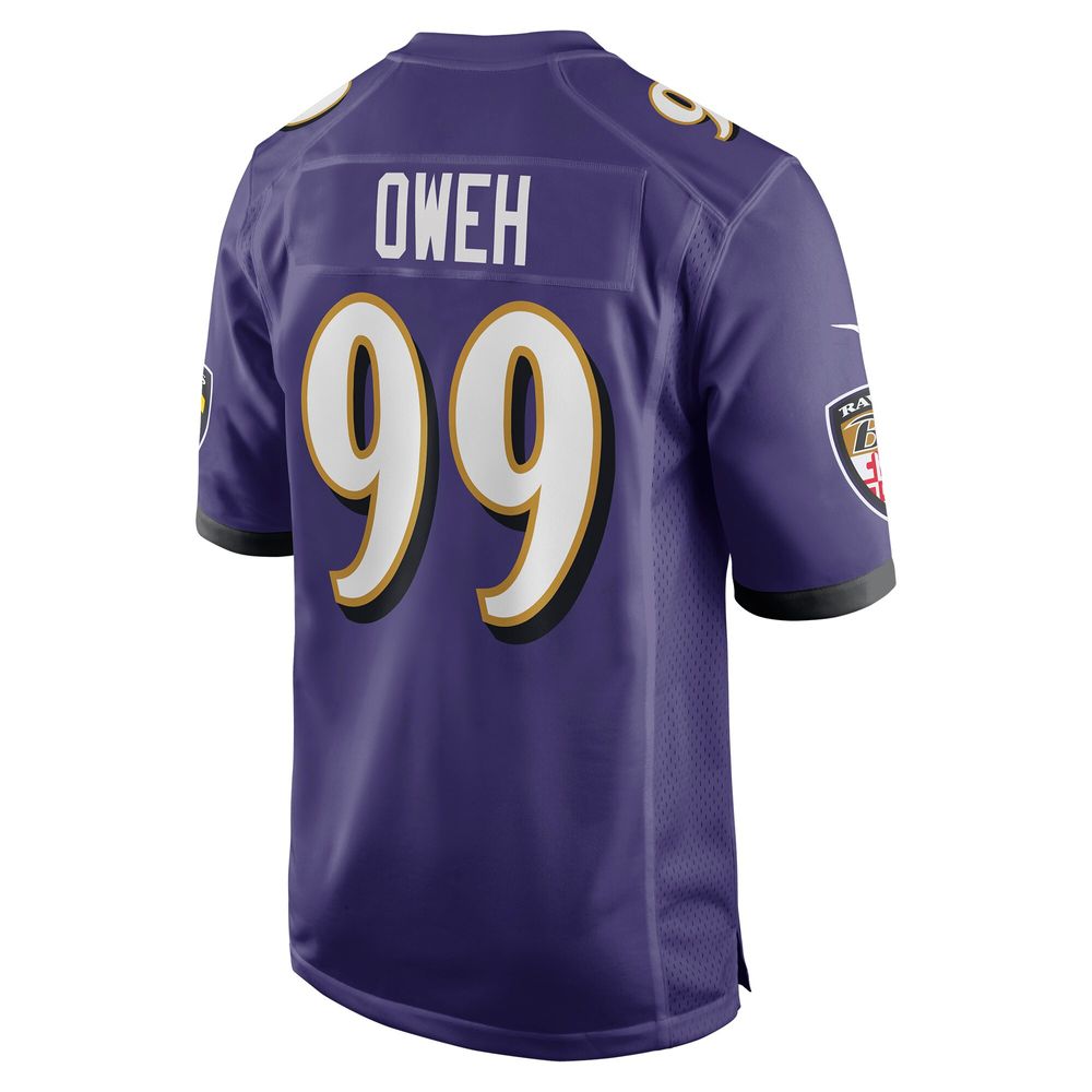 Men's Nike Odafe Oweh Purple Baltimore Ravens Game Player Jersey