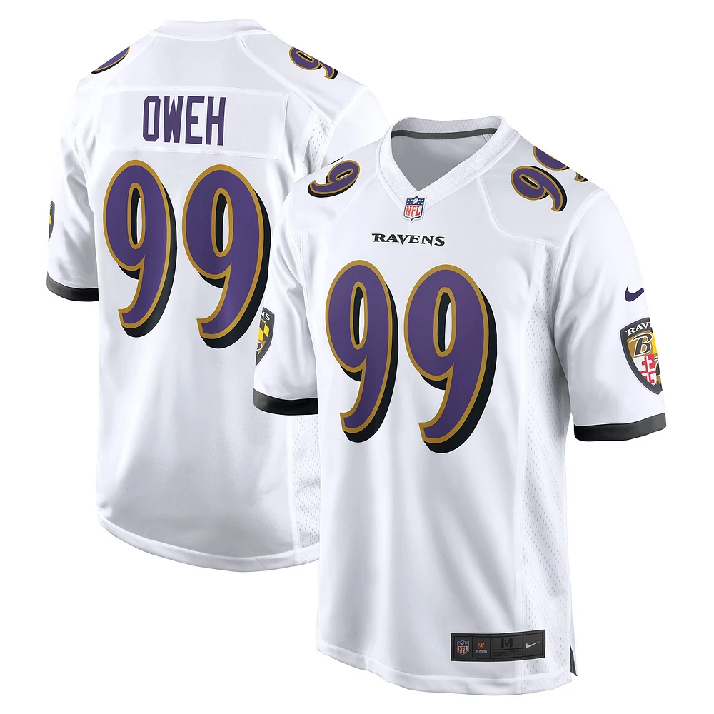 Maillot de match Nike Odafe Oweh Baltimore Ravens pour homme, blanc