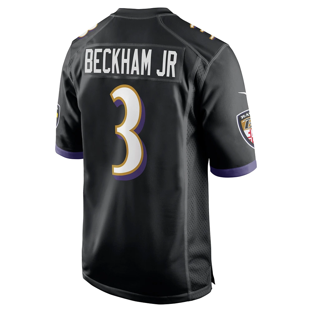 Maillot de match alternatif Nike Odell Beckham Jr. pour hommes, noir, Baltimore Ravens