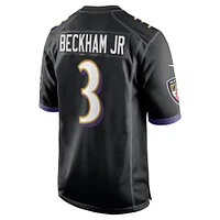 Maillot de match alternatif Nike Odell Beckham Jr. pour hommes, noir, Baltimore Ravens