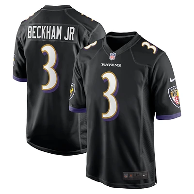 Maillot de match alternatif Nike Odell Beckham Jr. pour hommes, noir, Baltimore Ravens