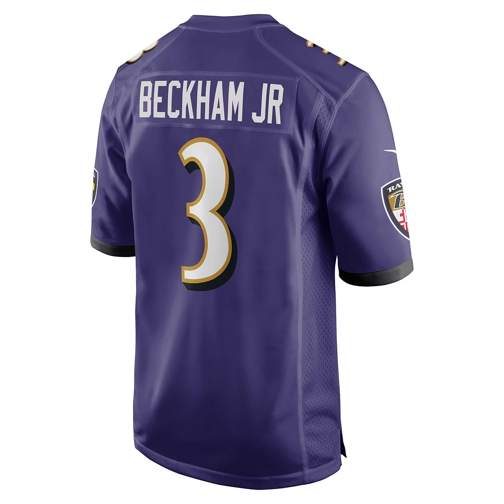 Maillot de match Nike Odell Beckham Jr. violet pour hommes des Ravens Baltimore