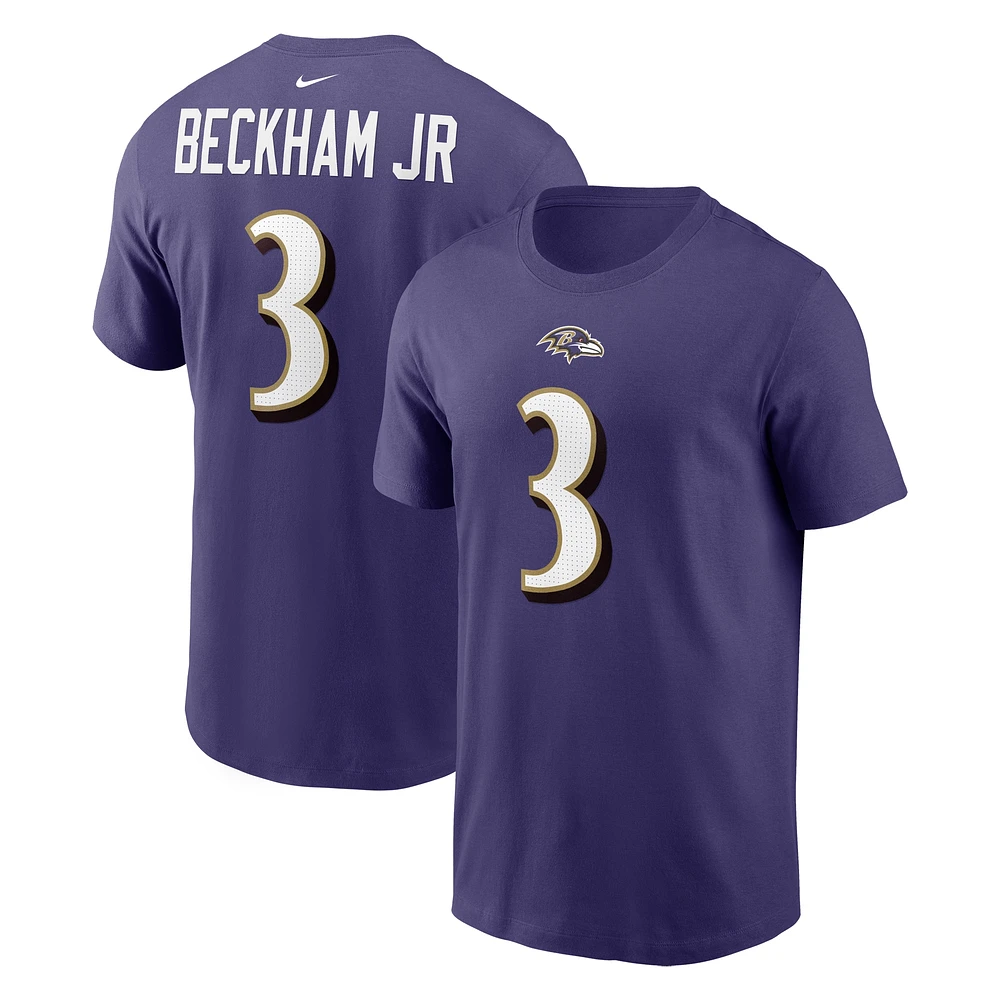 T-shirt avec nom et numéro de joueur des Baltimore Ravens Nike Odell Beckham Jr. violet pour homme