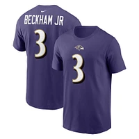 Men's Nike Odell Beckham Jr. Purple Baltimore Ravens Player Name & Number T-Shirt