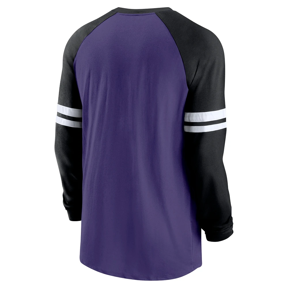 Men's Nike Purple/Black Baltimore Ravens Performance Raglan Long Sleeve T-Shirt