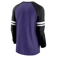 Men's Nike Purple/Black Baltimore Ravens Performance Raglan Long Sleeve T-Shirt