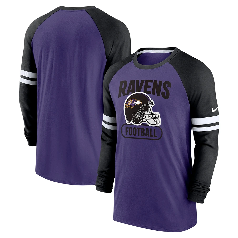 Men's Nike Purple/Black Baltimore Ravens Performance Raglan Long Sleeve T-Shirt