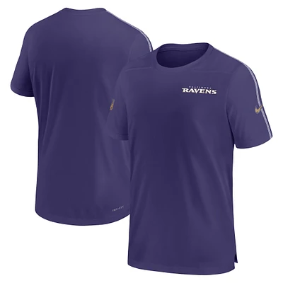 T-shirt Nike violet Baltimore Ravens 2024 Sideline Coach UV Performance pour homme