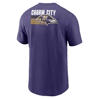 T-shirt essentiel pour homme Baltimore Ravens Blitz Nike violet