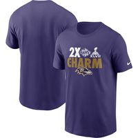 Men's Nike Purple Baltimore Ravens Hometown Collection 2x Super Bowl Champions T-Shirt