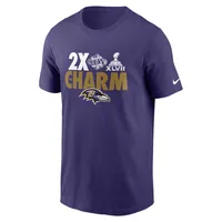 T-shirt Nike violet Baltimore Ravens Hometown Collection 2x Super Bowl Champions pour hommes