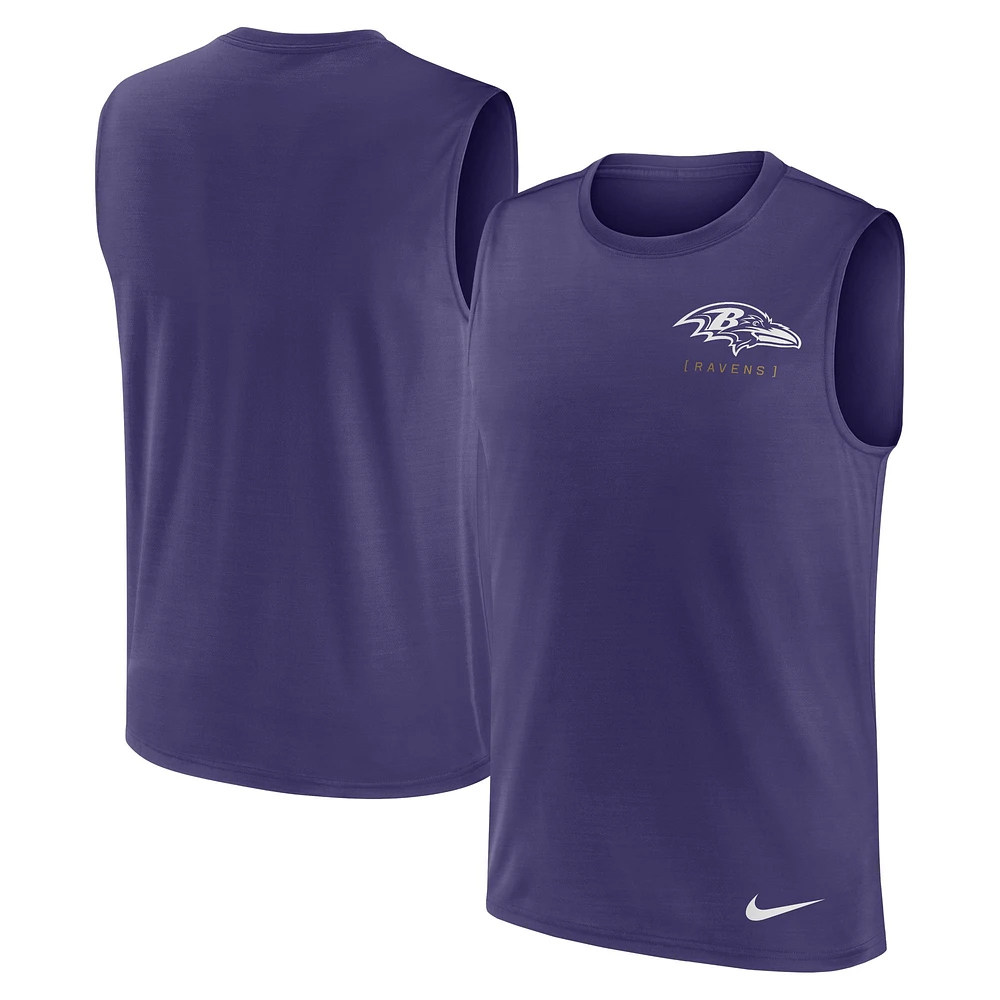 Men's Nike Purple Baltimore Ravens Large Logo Peformance Muscle Tank Top