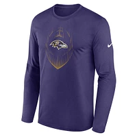 Men's Nike Purple Baltimore Ravens Legend Icon Long Sleeve T-Shirt