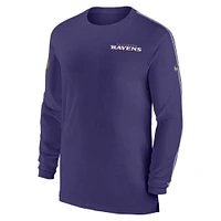 Men's Nike Purple Baltimore Ravens Sideline Coach UV Performance Long Sleeve T-Shirt