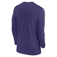 Men's Nike Purple Baltimore Ravens Sideline Coach UV Performance Long Sleeve T-Shirt