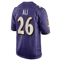 Men's Nike Rasheen Ali  Purple Baltimore Ravens Team Game Jersey