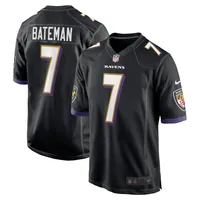 Men's Nike Rashod Bateman Black Baltimore Ravens Game Player Jersey Size: 3XL