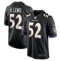 Maillot Nike Ray Lewis noir pour homme, joueur retraité des Baltimore Ravens, match alternatif
